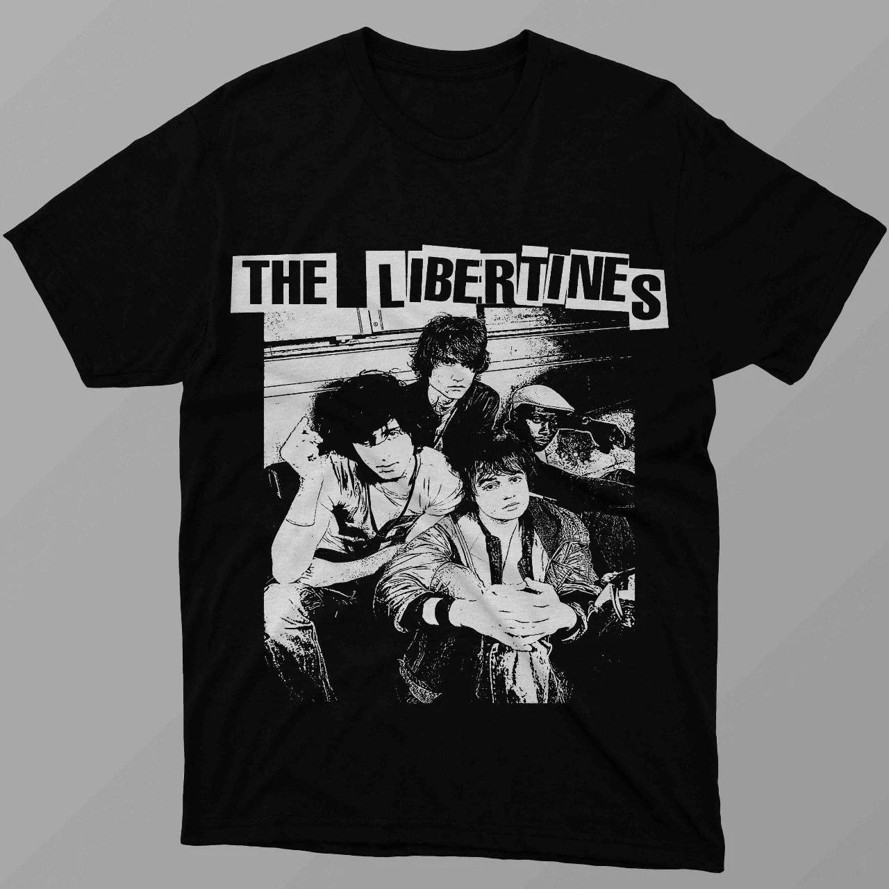 Vtg THE LIBERTINES Band Cotton Black T Shirt All Size For Men TU049 S