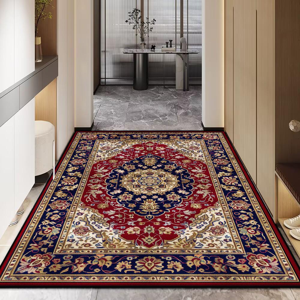 Vintage Persian Carpet In The Living Room Decoration Bedroom Soft Mat Bedside Non-slip Easy Clean Lounge Rug Entrance Door Mat
