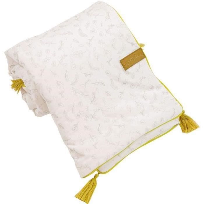 Couverture double face leafy bunny - ecru - 75 x 100 cm