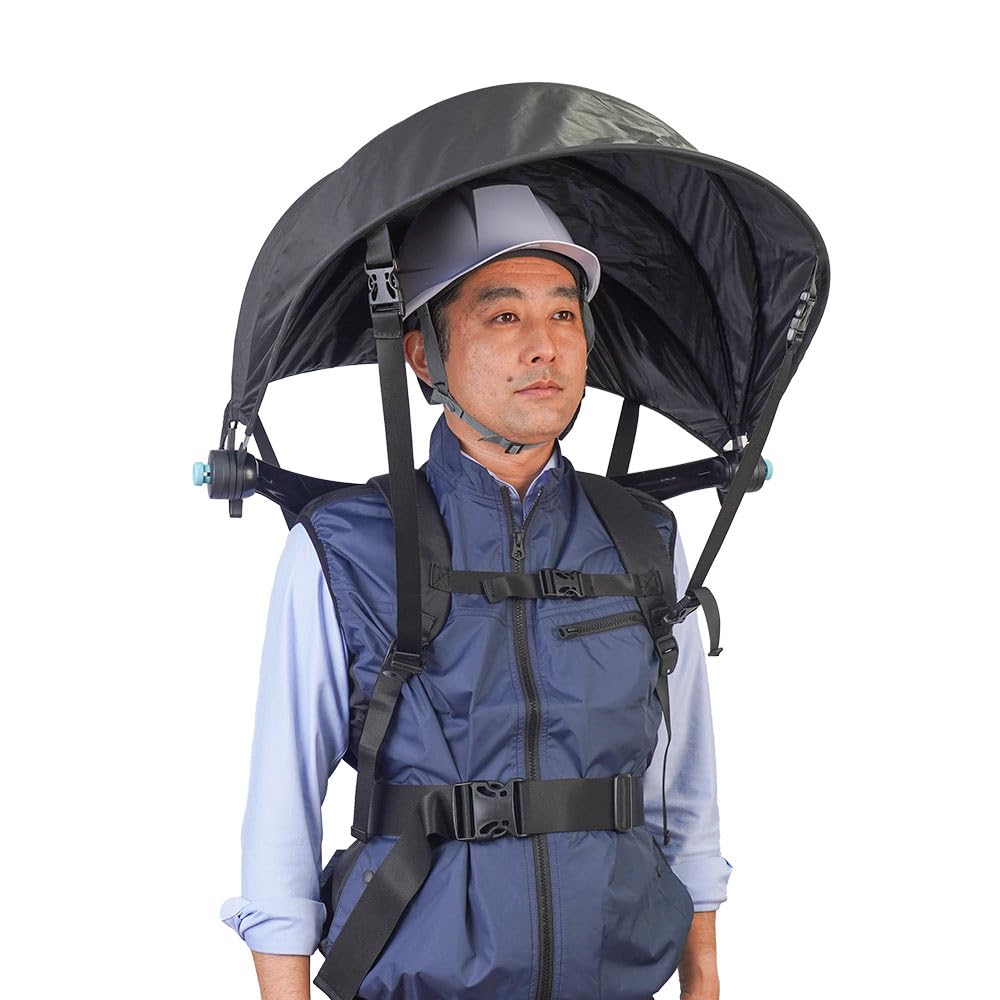 

THANKO Heat Protection Agricultural Work Parasol Black Black Folding Heat Stroke Carrying Parasol SNTHBACBK Hands-free Hands-free чёрный