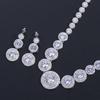 T0132 Bridal, High-End Micro-Inlaid Zircon Necklace Earrings, Two-Piece Set Of Noble Wedding Banquet Jewelry