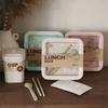 1 Pièce Boîte à Lunch Portable Micro-ondable Écologique Paille de Blé Boîte Bento Récipient Alimentaire de Cuisine Boîte à Lunch Accessoires pour la Maison