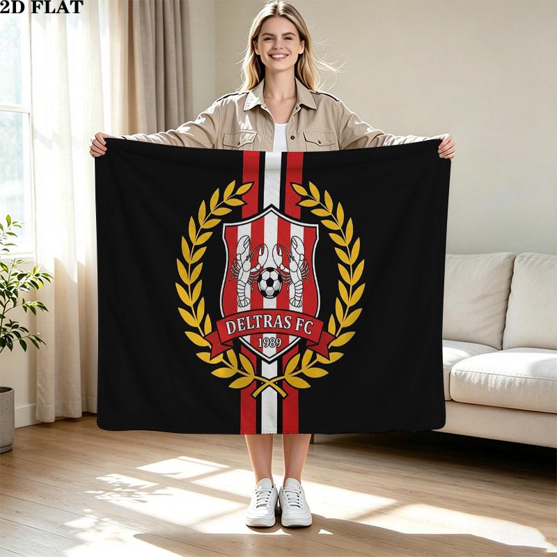 Deltras fc Print Flannel Blanket High Quality Warm Comfortable Cover for All Seasons Perfect for Gifts Home Decor