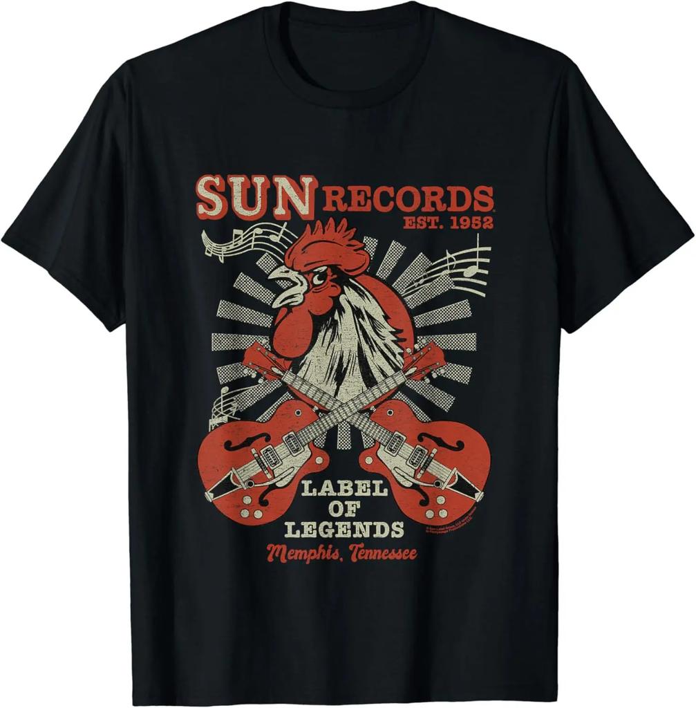 Omericon New Retro Rock Tshirt Sun Records Memphis 1952 Unisexs Square Top Personality Casual Simple Street Fashion Couples Tops