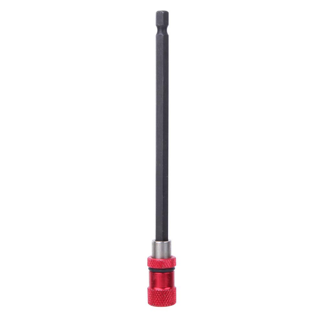 Red Stainless Steel Screwdriver Bit Holder 1Celsius4-Inch Quick Release Magnetic Extension Rod