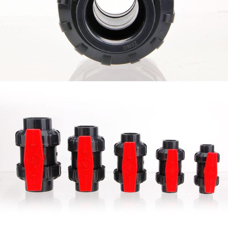 Taiwan PVC Double Union Ball Valve - Acid & Alkali Resistant with Handle