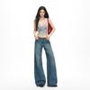 Women's Spring 2026 New Arrival: Flared, No-Waistband Jeans - Loose, Slimming, Wide-Leg, Versatile Design