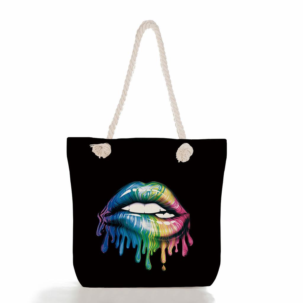 Leopard Print Print Thick Rope Single-shoulder Beach Bag 7276 CLE