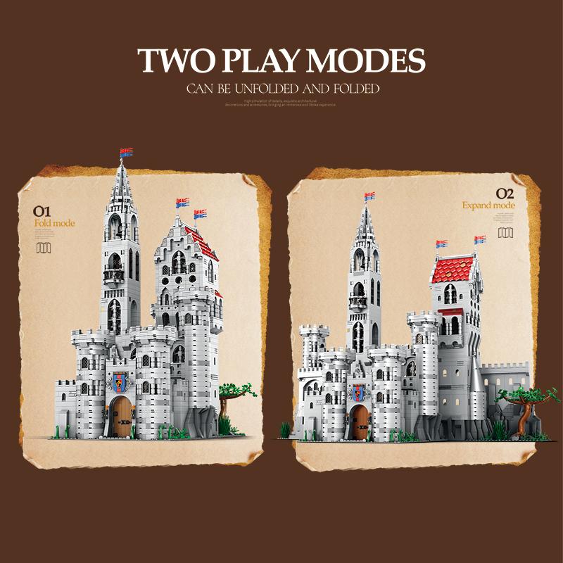 Non-Toxic 3999Pcs Grand Medieval European Castle Building Blocks Knight Castle Model Desktop Ornaments Kids Gift Educational Building Toys