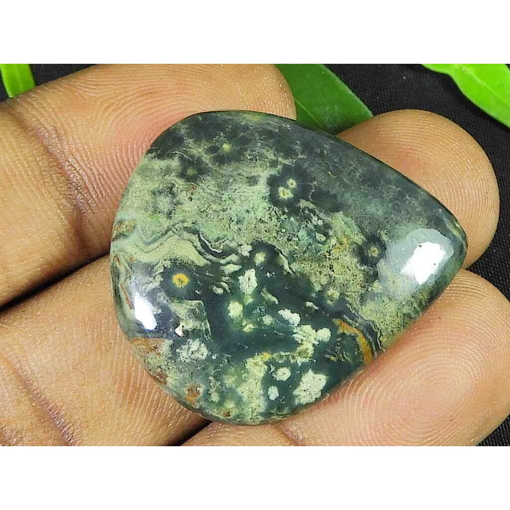 29X33X06MM Natural Ocean Jasper Pear Shape Loose Cabochon Gemstone 46Cts SK-3568