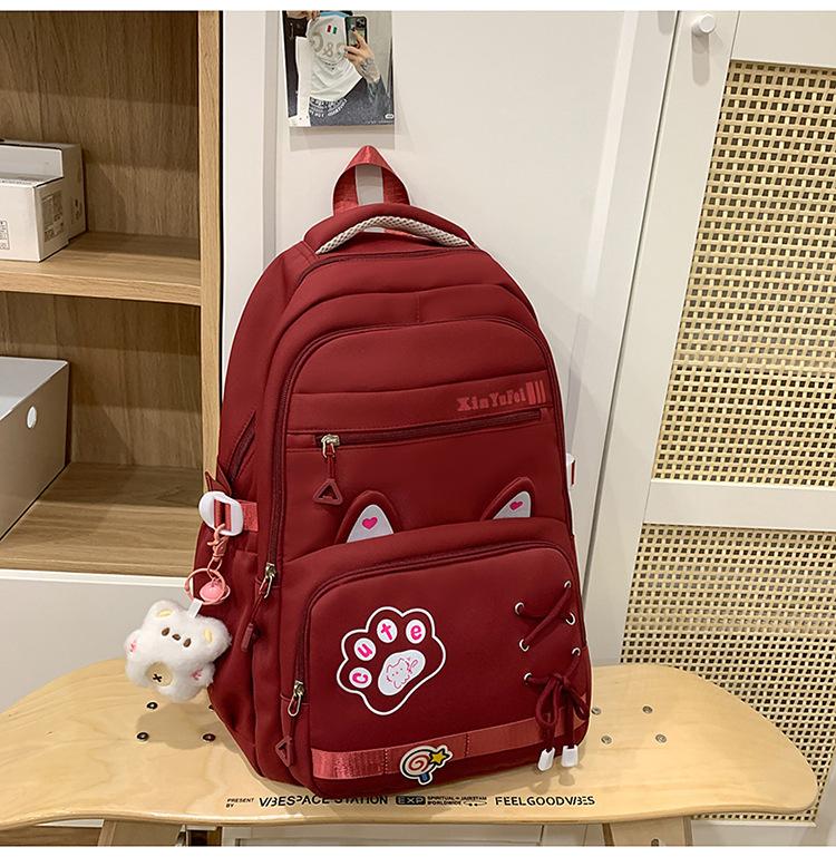 School bag new cute junior high school student school bag high value ins wind light large capacity backpack casual versatile backpack