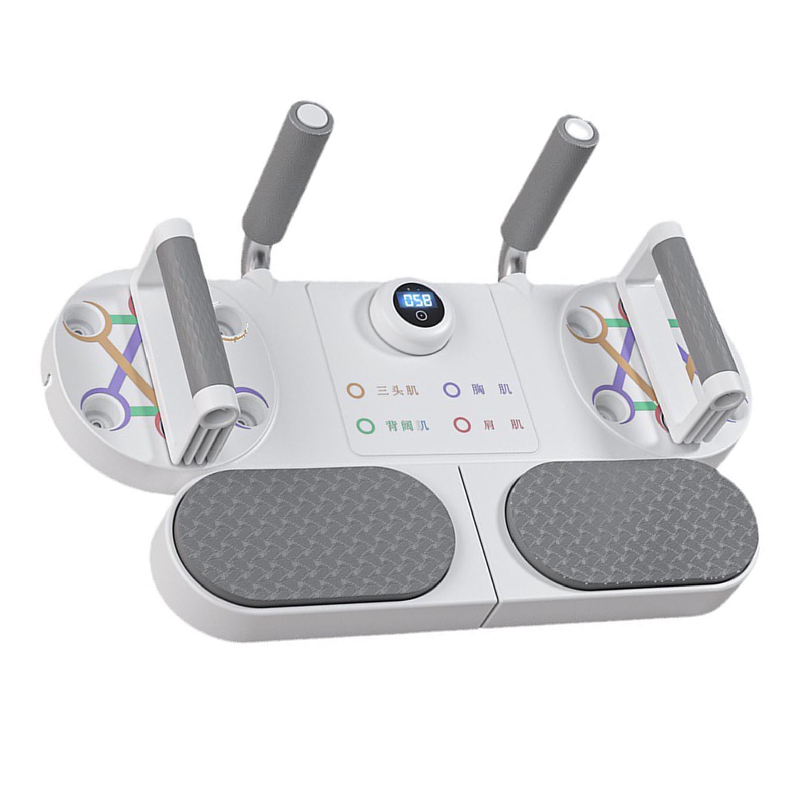 

Тренажер для планки Многофункциональный Укрепление силы кора Регулируемое время Интеллектуальный счетчик Доска для отжиманий для фитнеса белый