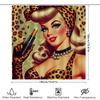 Vintage Pin Up Girl Cosmetics Shower Curtain Leopard Print Design For Bathroom Decorations