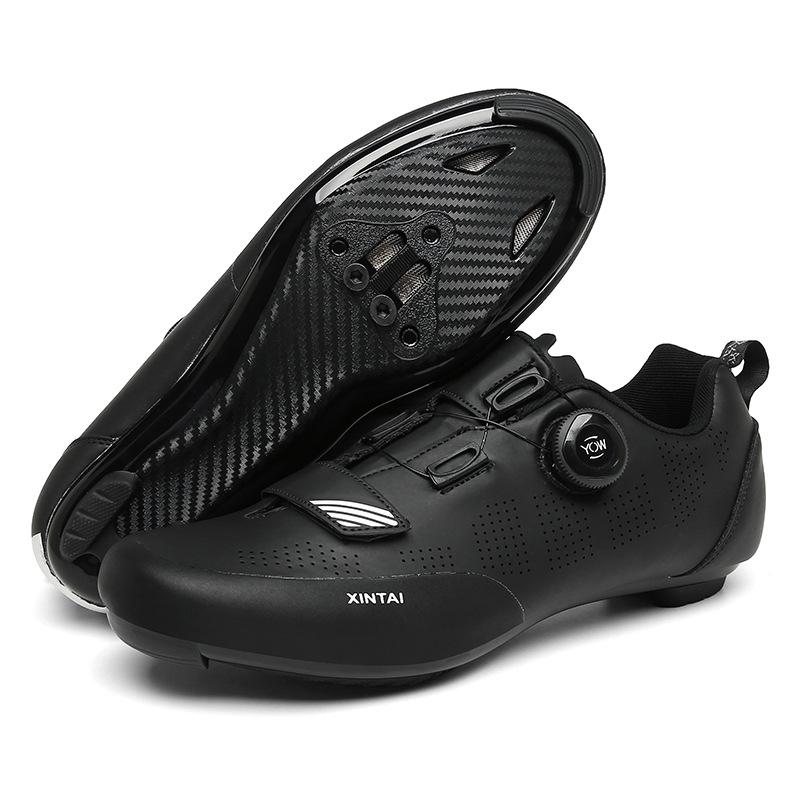 Outdoor Cycling Shoes Breathable Bicycle Shoes Men'S And Women'S Rotating Buckle Mountain Lock Highway Lock Unlocked Leather Surface