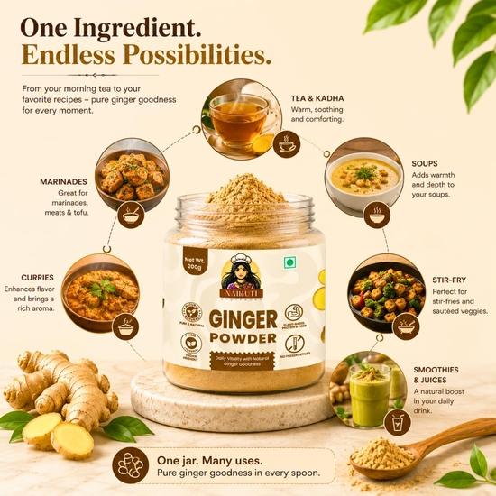 Nairuti Vyutpadan Ing Makhir Ginger Powder 200g | Ayurvedic Sonth | GI Tagged Meghalaya Ginger | Natural Adrak Powder for Immunity & Digestion