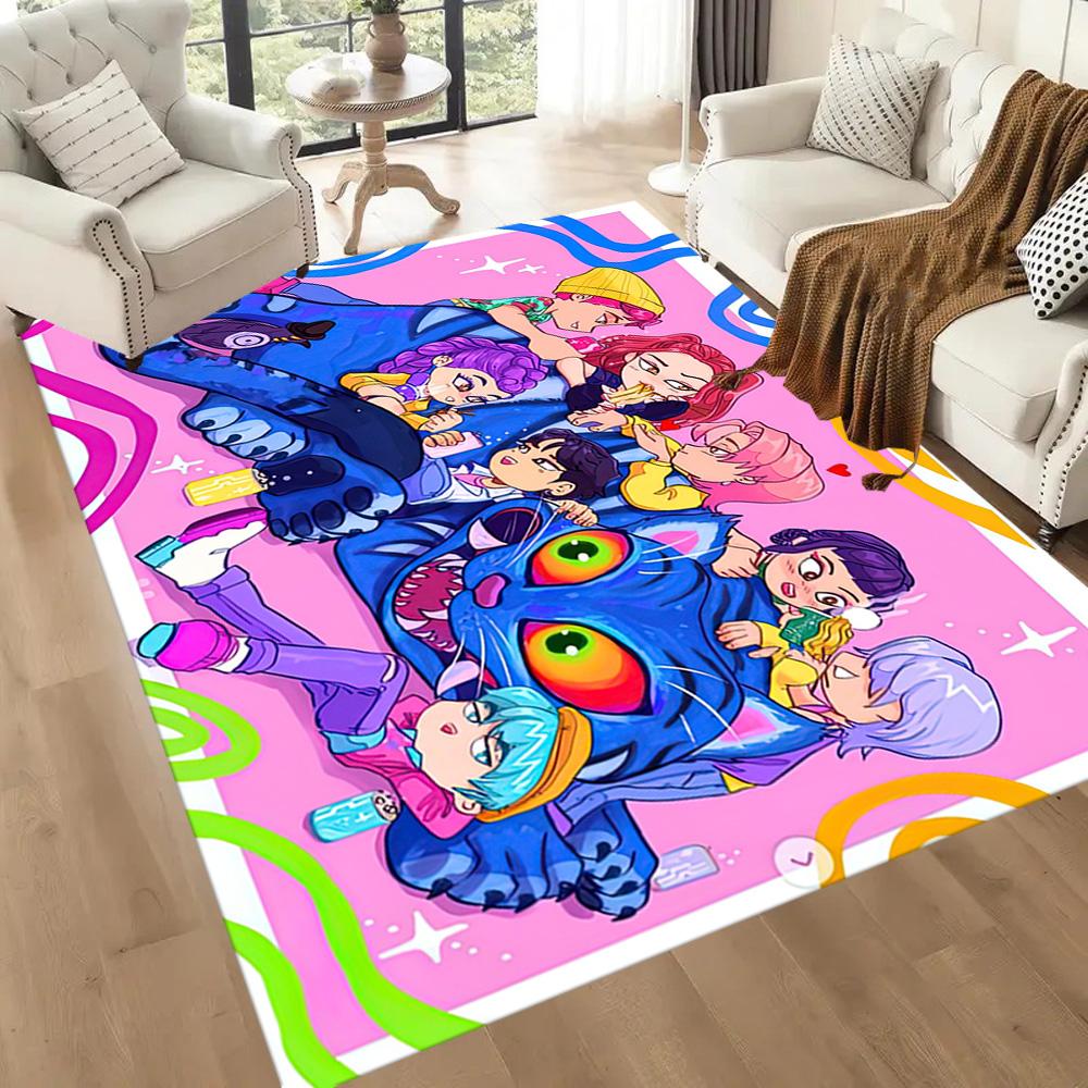 K-pop Demon Hunters Huntrix Square rugs are a great choice for living rooms, bedrooms, home décor, and as gifts