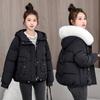 2025 new winter thickened bread jacket padded jacket with large fur collar hooded short cotton jacket slimming loose cotton coat