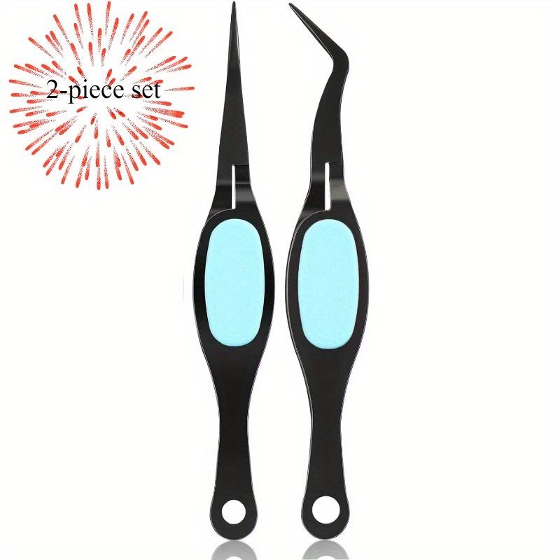 

2pcs Craft Tweezers with Crossing Lock Stainless Soft Gripping Tweezers Reverse Grip Precision Tweezers for Craft, Jewelry, Beading, Electronics A-2pcs