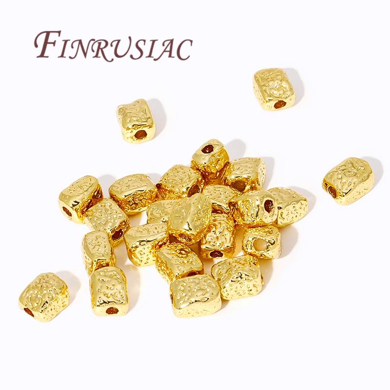 Brass Metal Beads Separators 18K Real Gold Plated Irregular Spacer Beads For Necklaces Making,DIY Jewelry Making Supplies