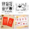Chinese Blessings Clear Stamp Silicone Year of the Horse Clear Stamp Seals Transparent Stamps for Cards Making Photo Album Journ