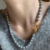 High Grade Gray Imitation Pearl Beaded Chain Bead Necklace For Women's 2026 Fashion Jewelry Set Luxurious Accessories for Girls