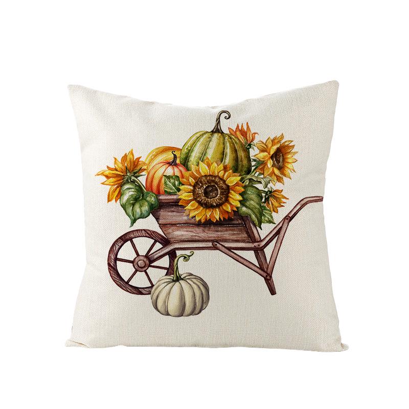 Home Thanksgiving Pumpkin Polyester Pillow Cover Home Sofa Pillow Cushion Cover