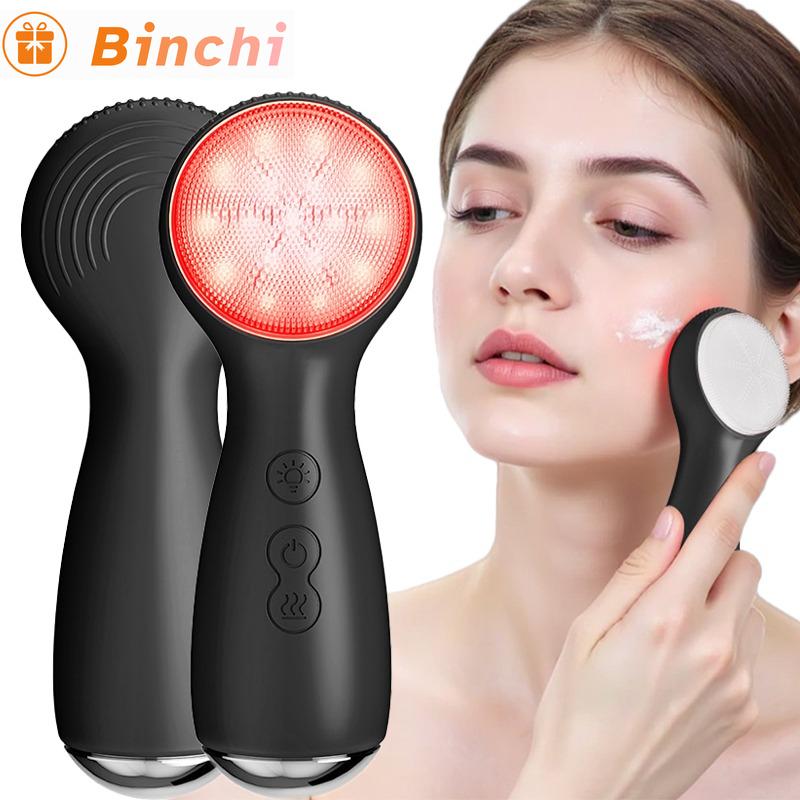 7 in 1 Facial Cleansing Brush Device Silicone Deep Cleansing Face Scrubber Exfoliator Cleaner Vibration Massager IPX7 Waterproof