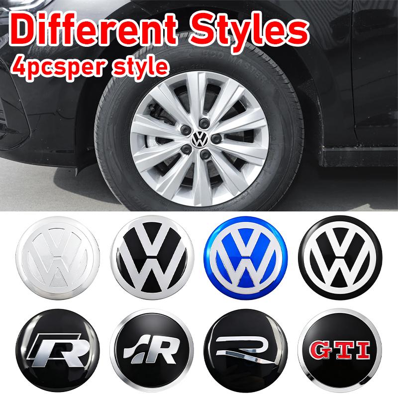 lijk1 4Pc 56mm 60mm 65mm Car Logo Wheel Center Hub Caps Badge Sticker Emblem Decals For VW GTI Golf 6 Polo R-Line CC Passat Tiguan B7