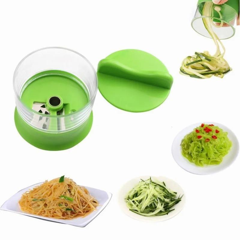 Handheld Spiralizer Vegetable Slicer, Adjustable Multifunctional Rotary Grater for Veggies, Fruits & Salads