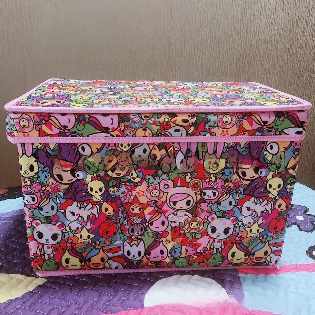 Cartoon Fabric Storage Organizer With Hello Kitty Kuromi Print Design For Living Room And Dorm Use