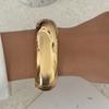SHIXIN Fashion Brown Off White Resin Acrylic Wide Bracelets for Women Vintage Stackable Round Chunky Cuff Bangle Jewelry Gift
