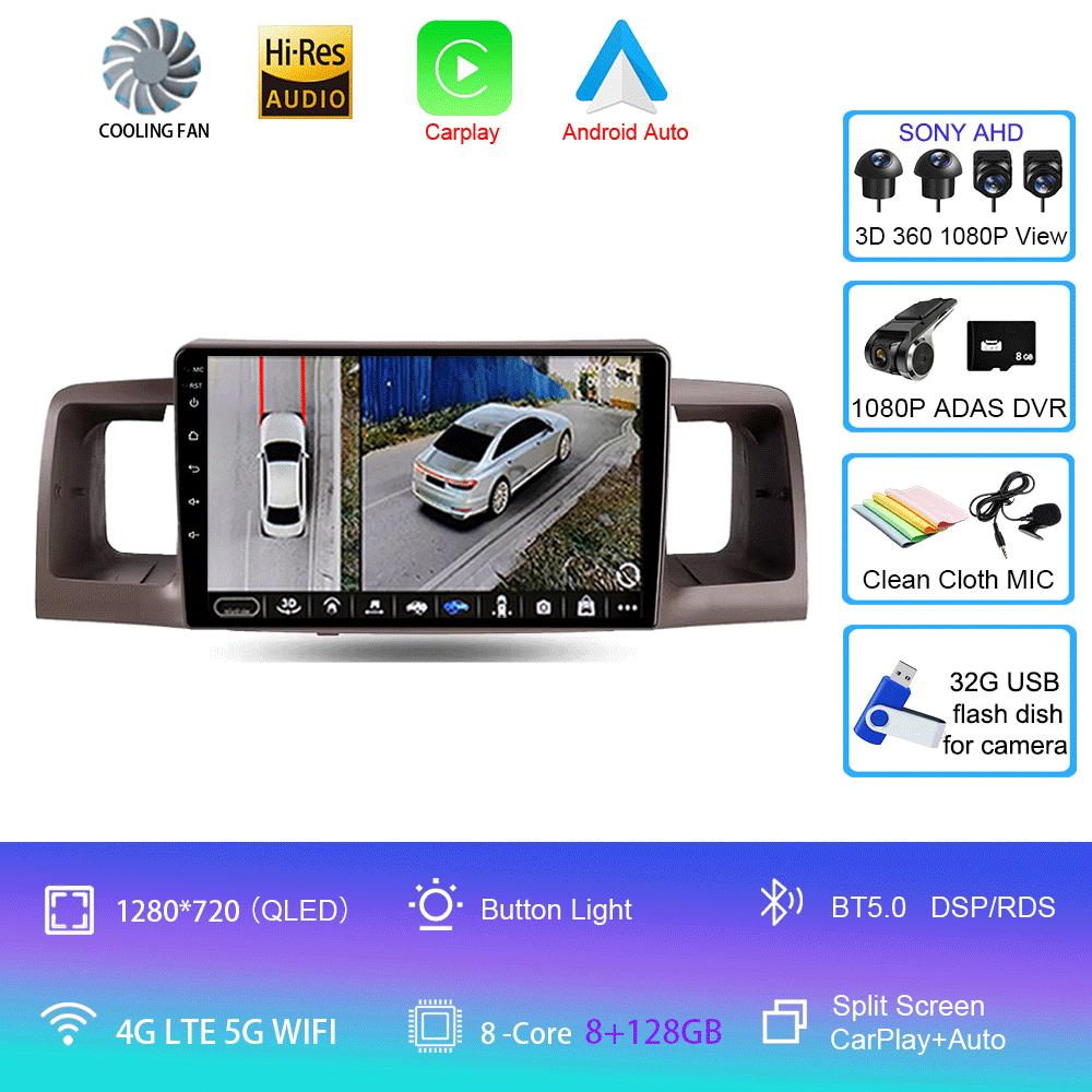 Radio auto Android 14 Pentru Toyota Corolla E130 E120 2000 - 2004 player Multimedia navigație stereo GPS Nu 2din 2 din dvd