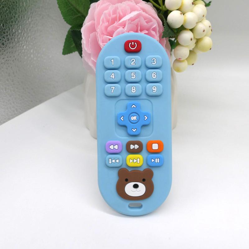 Painel de Controle Remoto Infantil Mordedores Silicone Simulação Anti-Alimentação Painel de Controle Remoto Mordedores Brinquedos Calmantes de Grau Alimentício