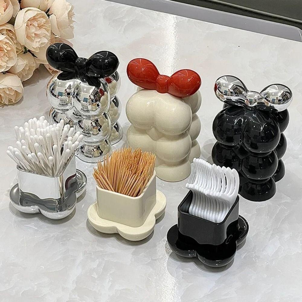 

INS Dental Floss Dispenser Fashion Cotton Swab Storage Box Container Toothpick Holder Gadgets рожевий