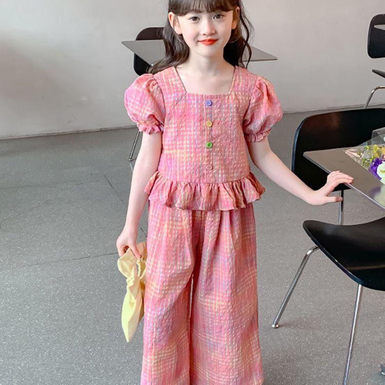 

Летние костюмы для девочек, стиль вестерн, детские летние жилеты принцесс, модная одежда, костюмы-двойки для маленьких девочек 140 розовый