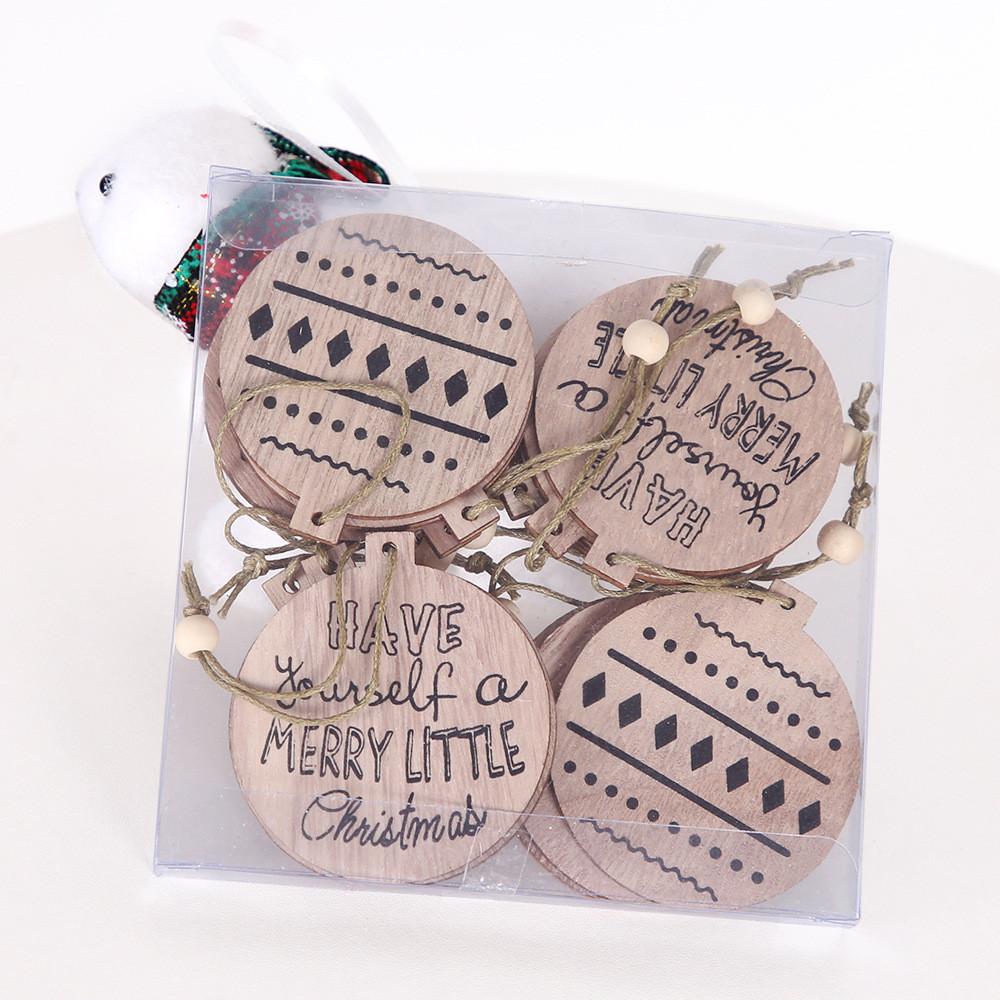 Wooden Christmas Elegant Ornaments Set With Intricate Hollow Designs For Festive Decor