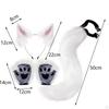 4x Ears And Tail Set Anime Cosplay Gloves for Dance Women Carnival