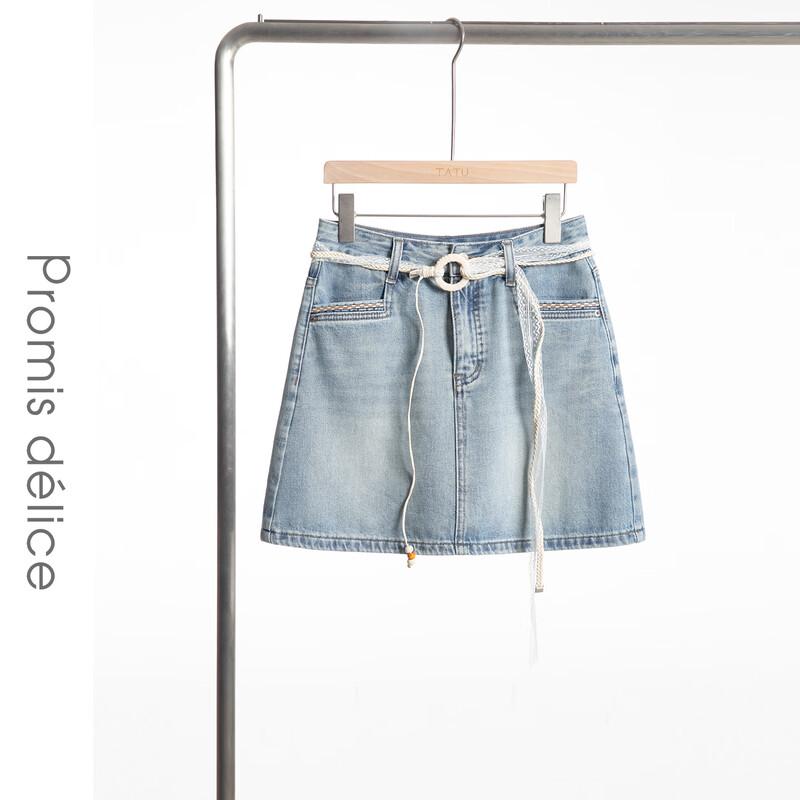 

Women s High-Waist Straight Denim Short Skirt L