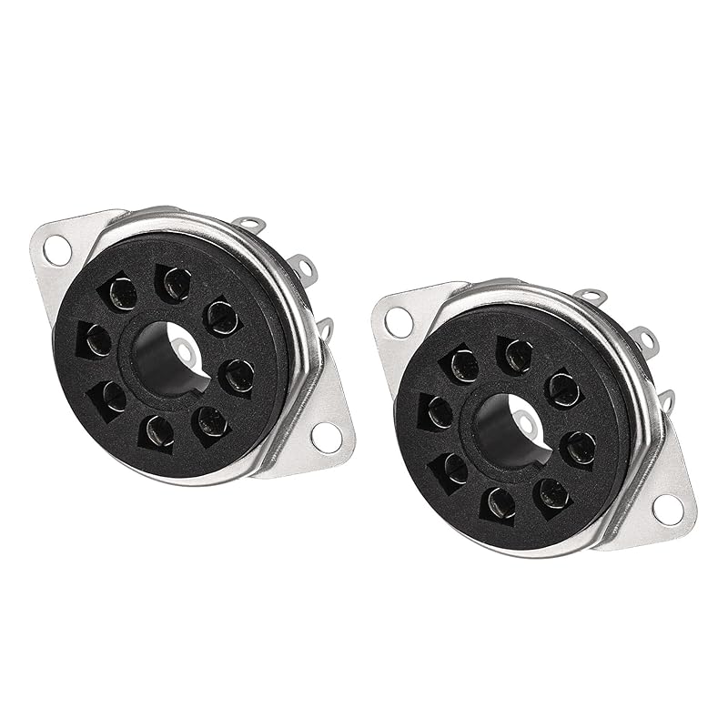 

uxcell 8 pin tube socket plastic tube socket Vacuum tube socket tube protection tin plated plate KT88 Compatible with 6SL7 tubes 2 pieces