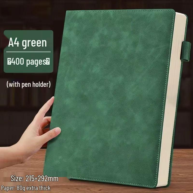 Caiet A4 cu copertă moale din piele întoarsă, 400 de pagini - Dimensiune mare elegantă pentru studenți și afaceri