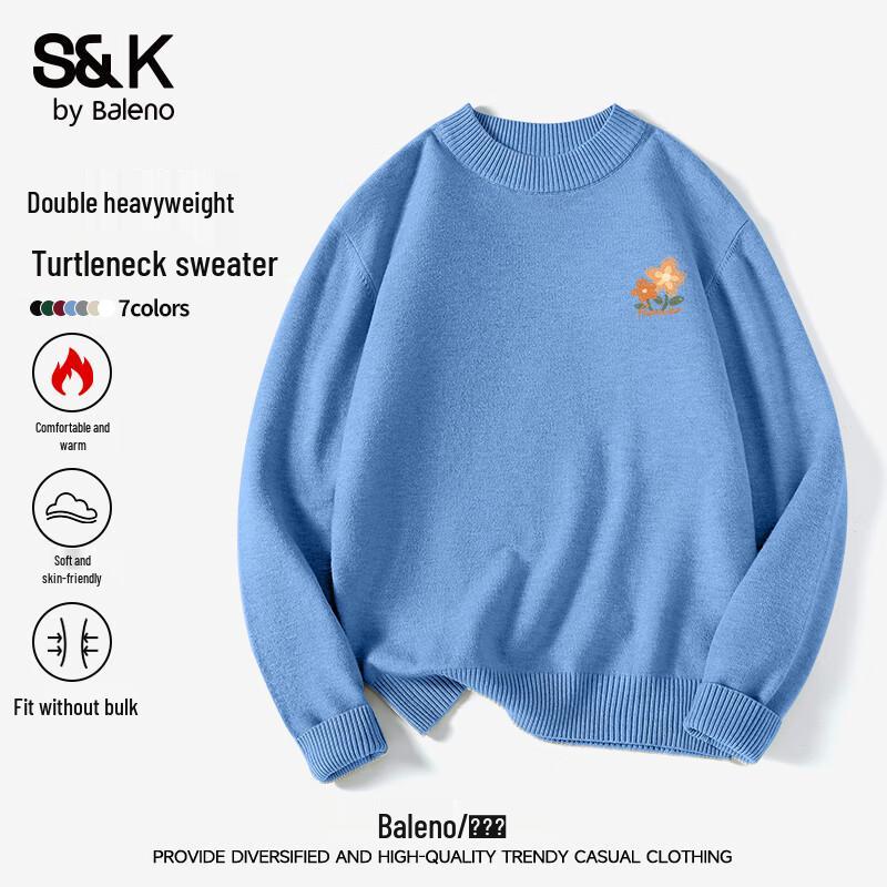 

Baleno S&K Series Men s Fleece-Lined Mock Neck Knit Pullover 3XL