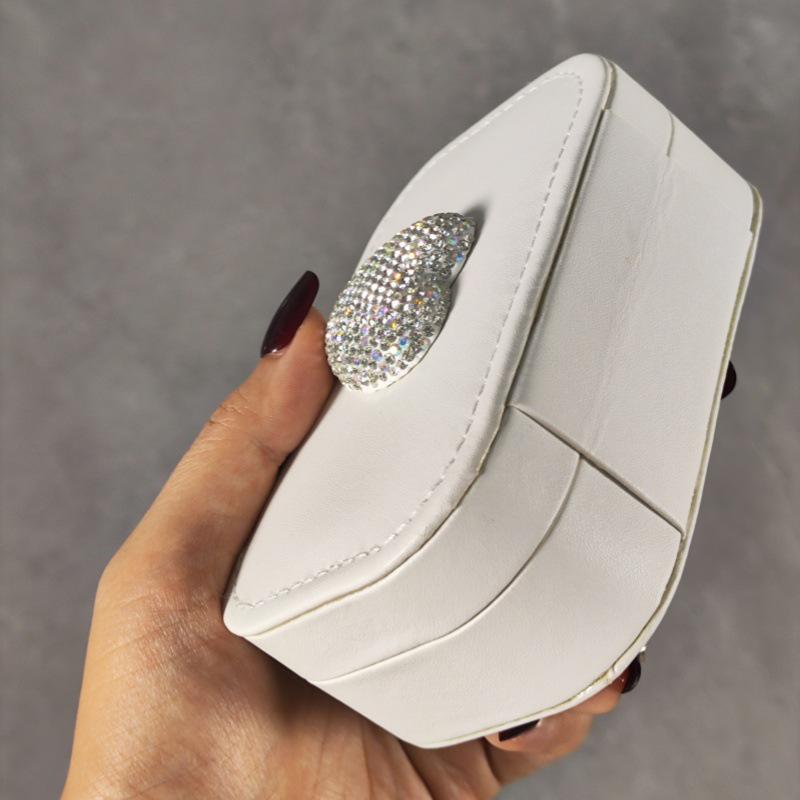 Elegant Heart-Shaped Rhinestone Jewelry Box for Earrings, Rings, and Necklaces