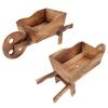 Flower Pot Wooden Cart Innovative Succulent Wheelbarrow Flower Pot for Courtyard Home Decoration