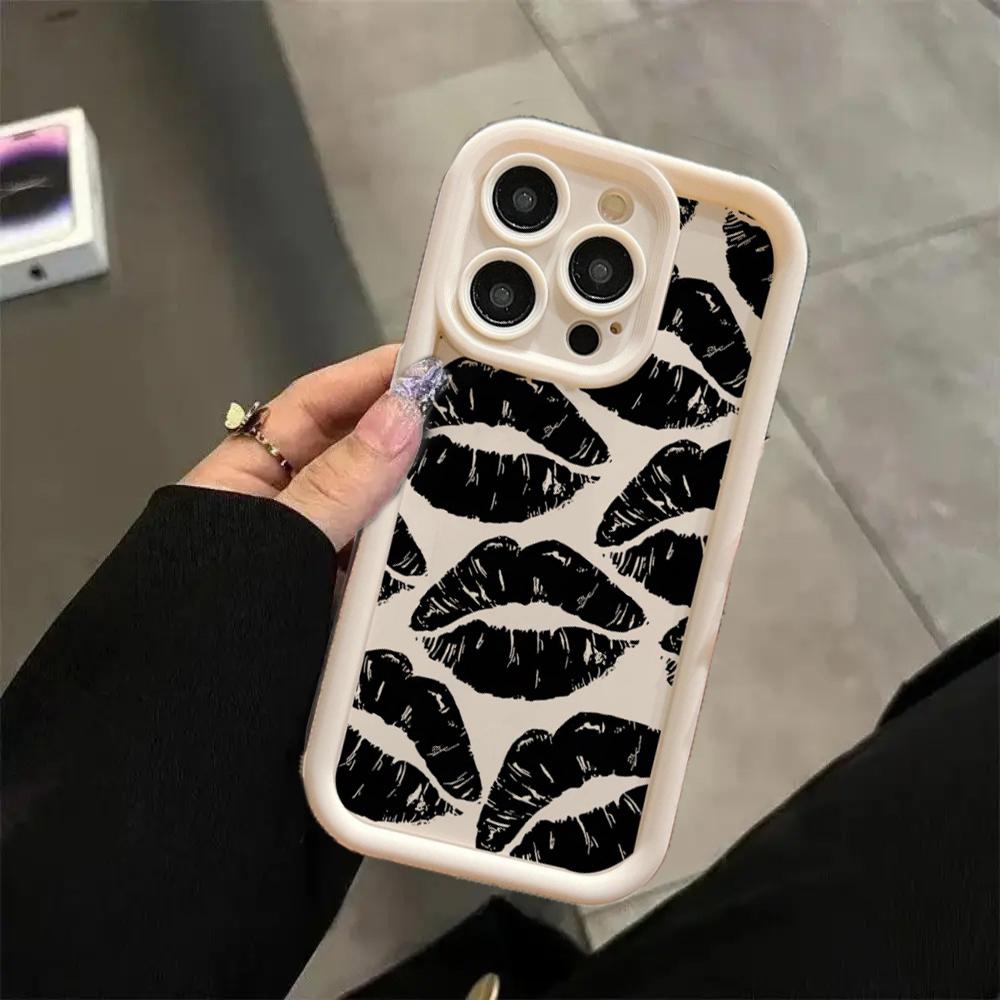 Sexy Lip Cute Cat Case For Realme 12 11 Pro Plus C63 C65 C67 C55 C53 C35 C11 C15 Cover Soft Silicone Funda