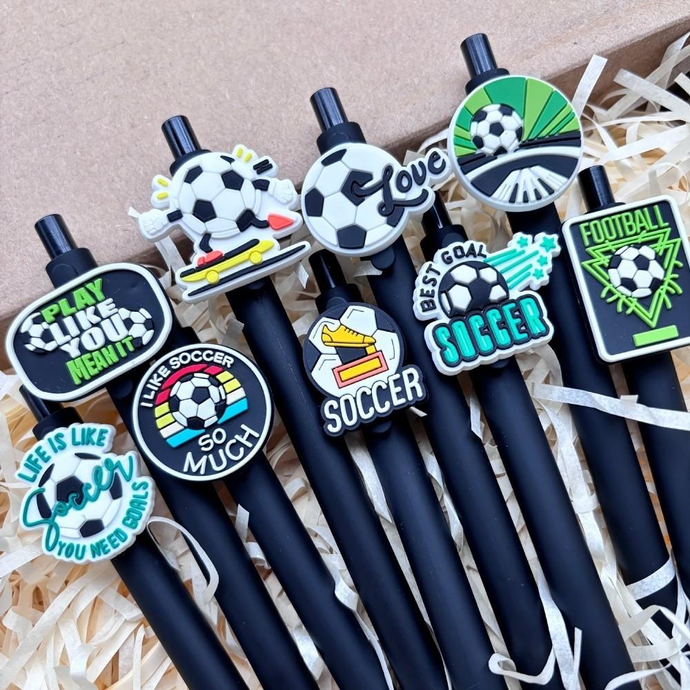 10pcs Black Ink Football Style Pens Creative Gel Pen School Supplies Ballpoint Pens Students
