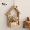 Rustic Home Wall Decoration Wooden Planter, Creative Hanging Flower Pot Basket for Indoor Plants Decorative Faux Flowers, Decor Living Room