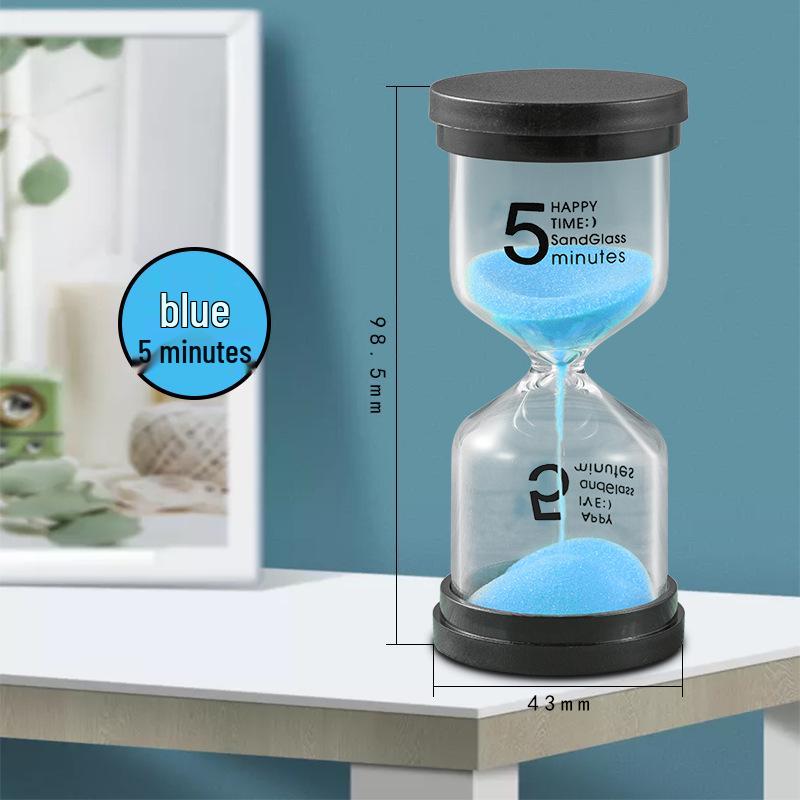 

Песочные часы с черной крышкой - 1/3/5/10/15/20/30/45/60 мин Креативный подарок 5 Minutes синий