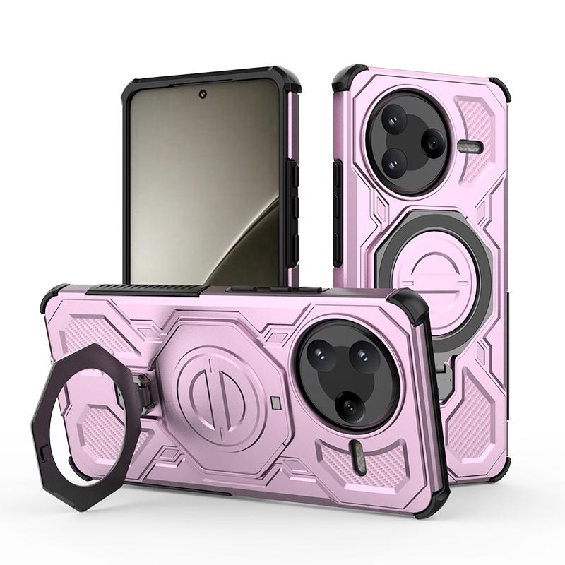 KEYSION Shockproof Magnetic Case for POCO F7 Pro 5G Upright Live Metal Ring Stand Phone Back Cover for Xiaomi POCO F7 Ultra 5G