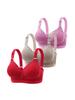 3 Pezzi Elegante Reggiseno in Pizzo Floreale - Ultra-Comodo, Traspirante, Intimo Push-Up da Donna - Lingerie e Intimo Squisiti per l'Uso Quotidiano