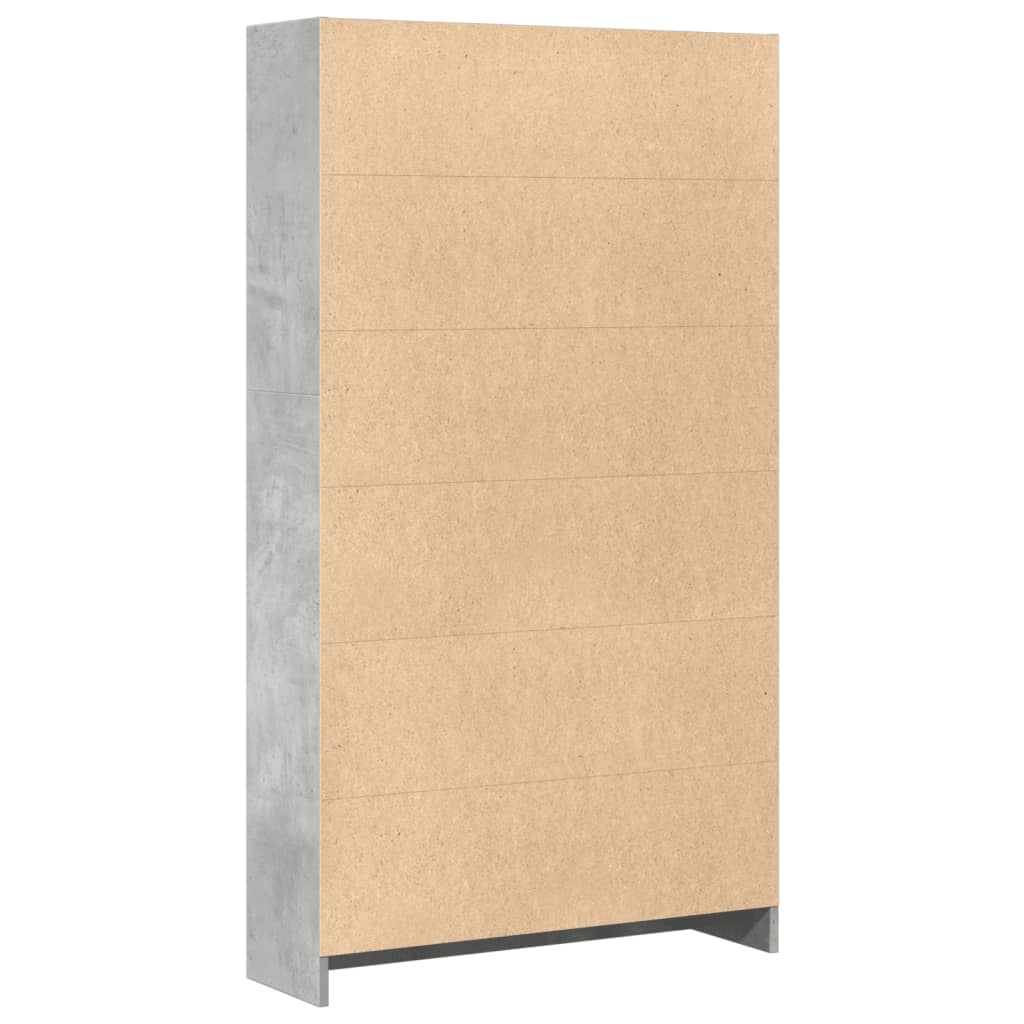 Bookshelf Concrete Grey 80x24x143 cm Engineered Wood